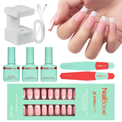 Kit Modelones onglets gel rose : ensemble tout-en-un pour une manucure rapide à domicile.