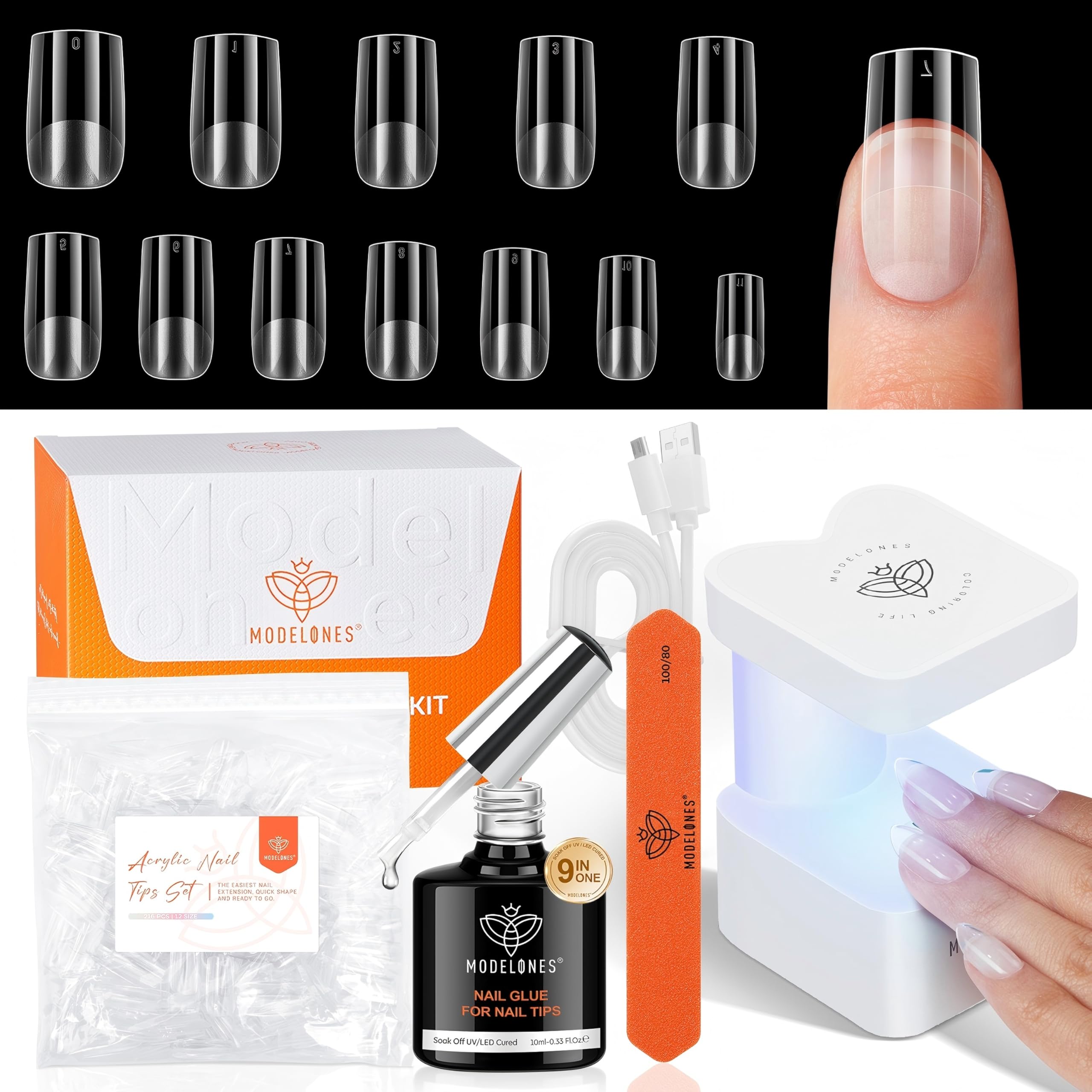 Modelones lampe UV portable pour ongles, manucure rapide a domicile.