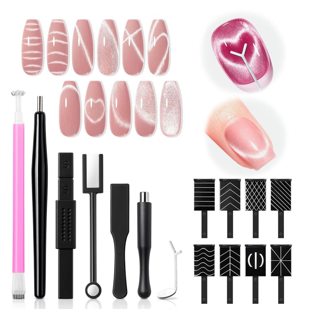 Modelones ensemble aimants œil de chat pour ongles, diversité d'effets cat eye.