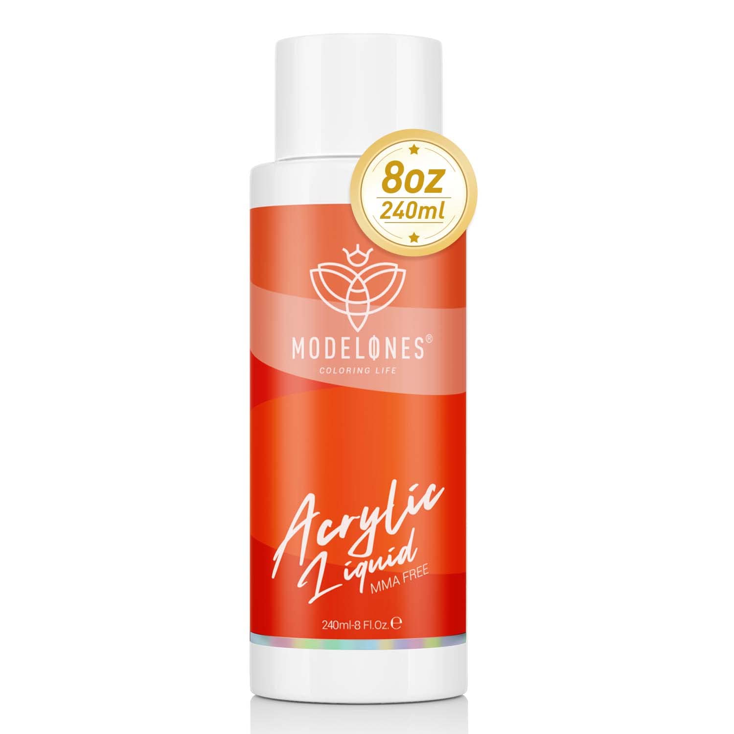 Modelones MMA-free liquid supports healthy natural nails with powder.