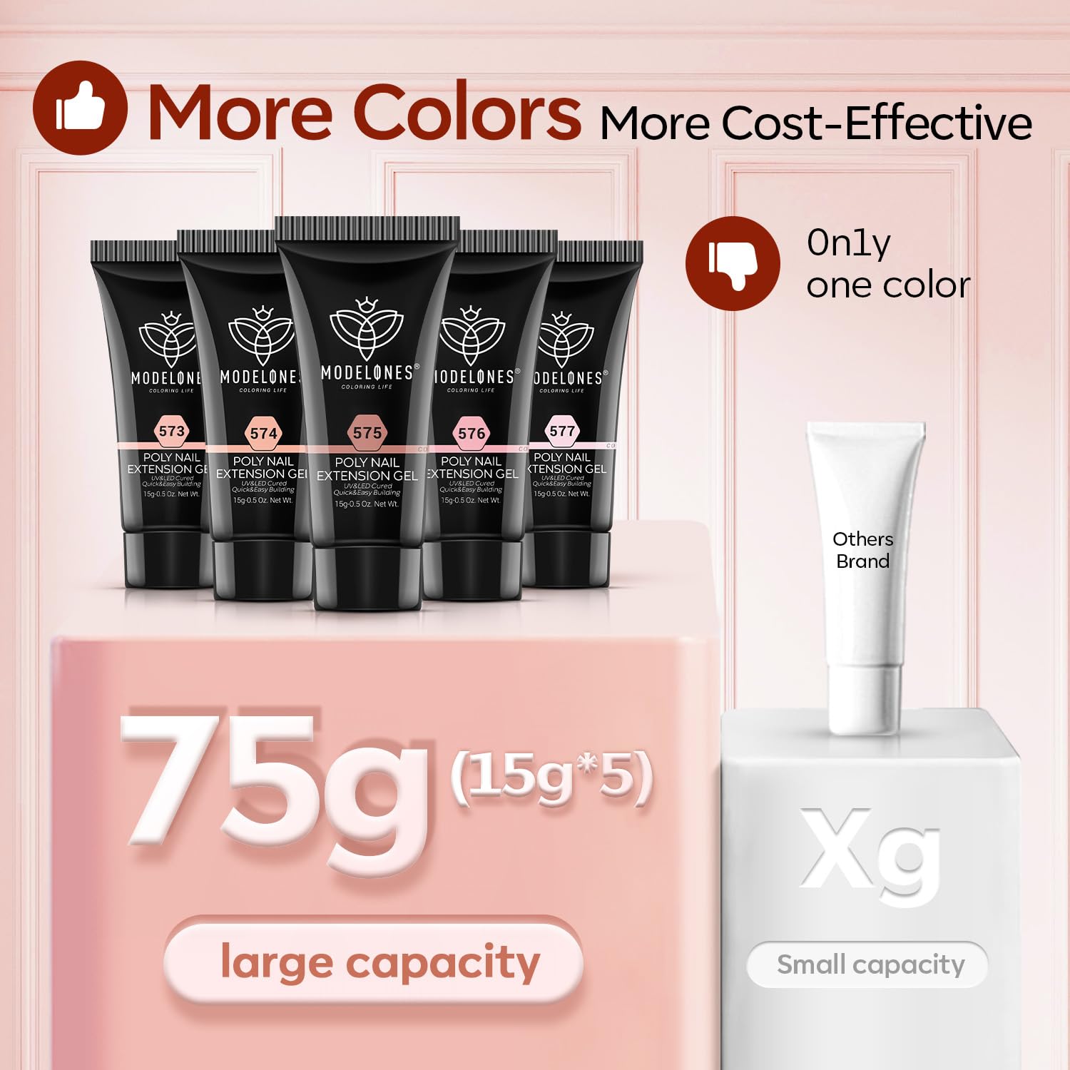 Modelones translucent jelly gel for long-lasting extensions
