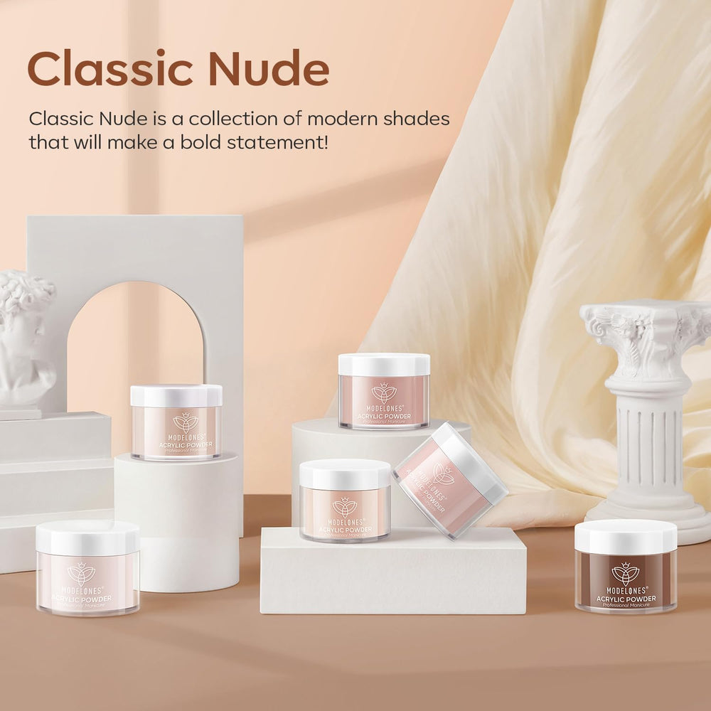 Modelones nude powder DIY nail art ideas showcase versatility.