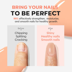 Avant et après avec Modelones Nude : ongles plus épais et lumineux.