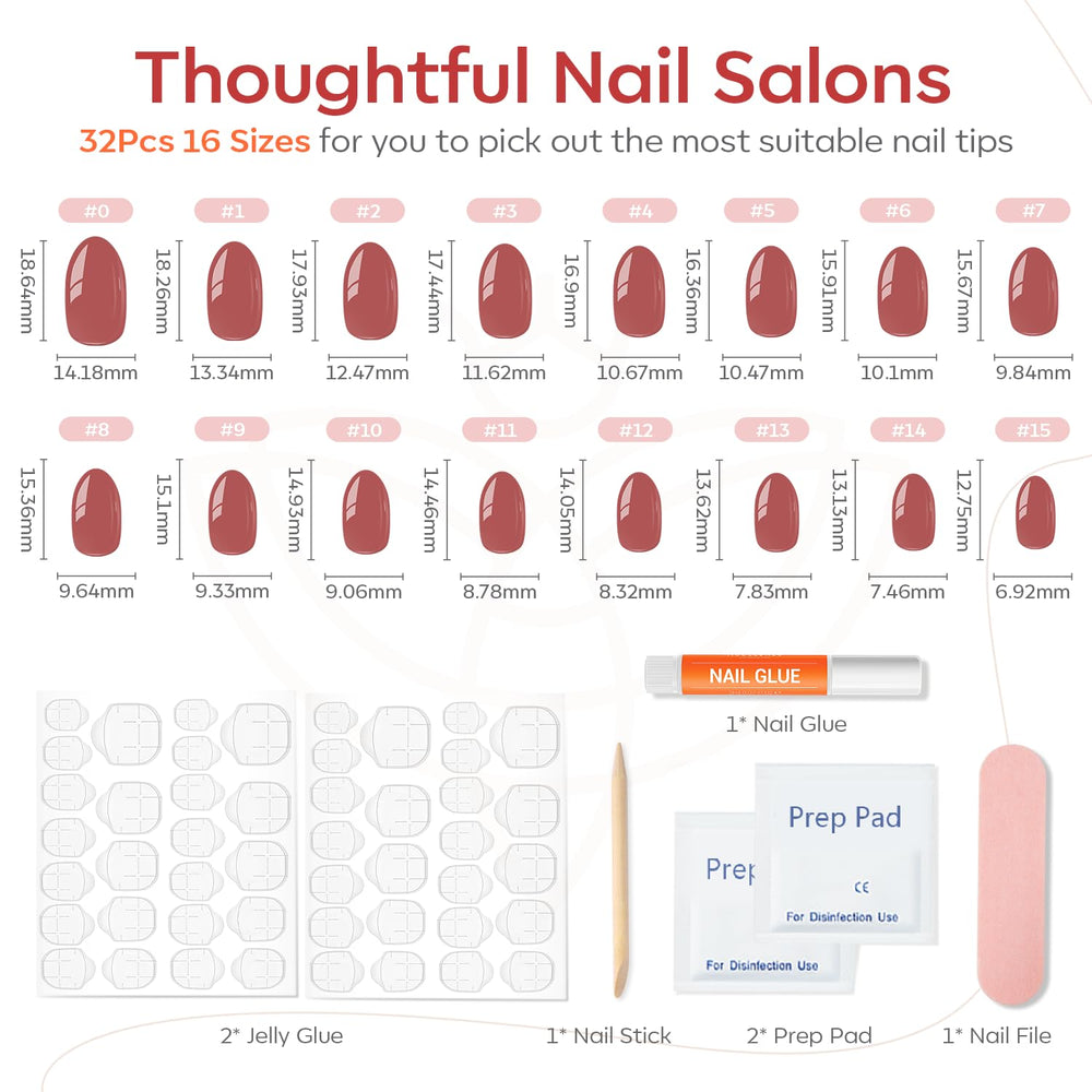 Ongles faux Modelones en 16 tailles pour ajuste précis