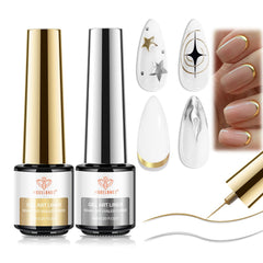 Modelones or metallique, liner gel, effet miroir pour des ongles élégants