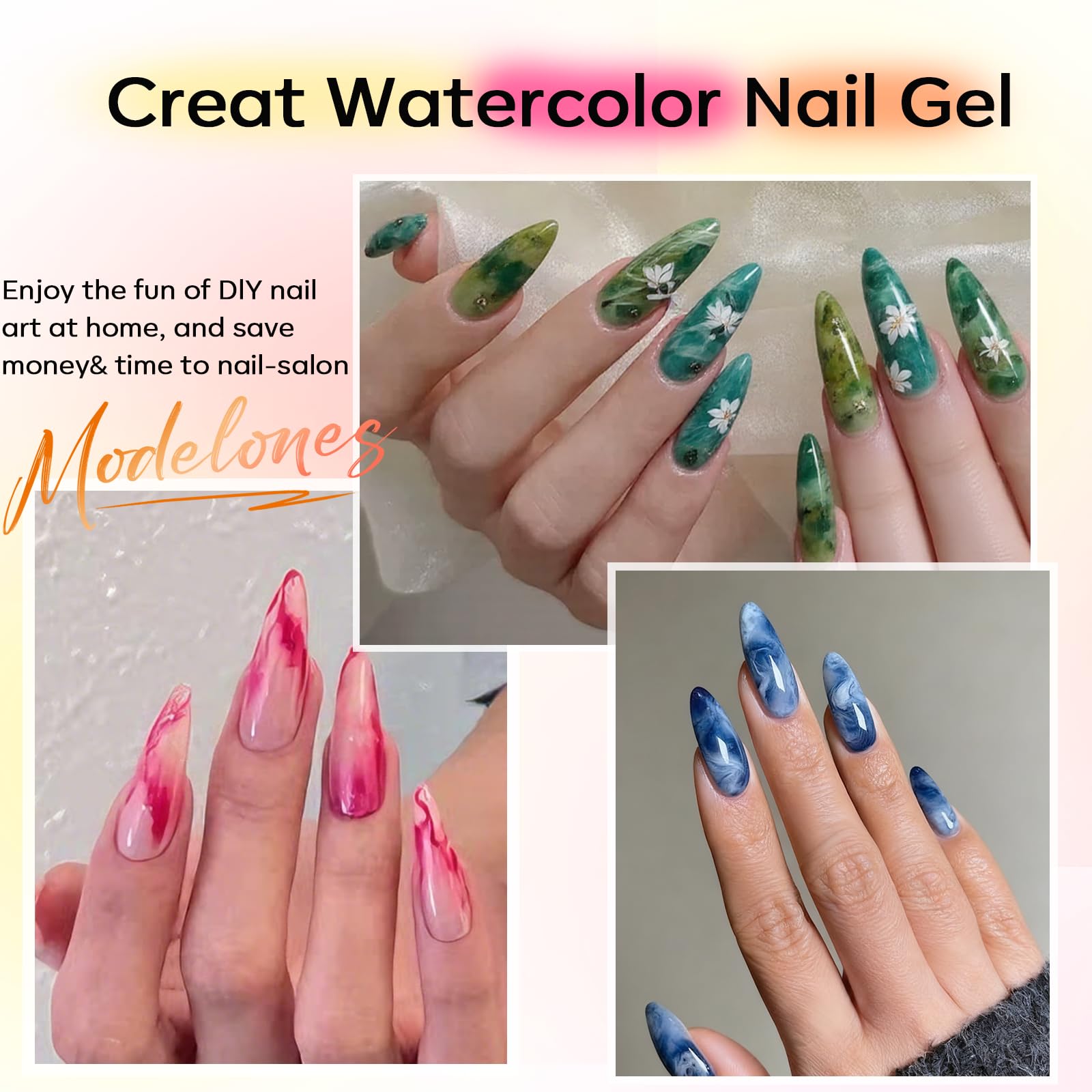 Paillettes et brillants du kit Modelones pour art des ongles.