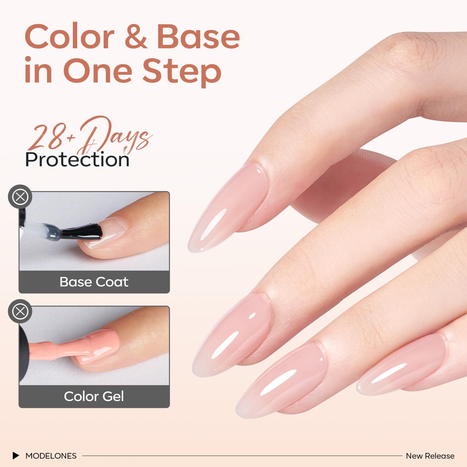 Modelones palettes teintes nude neutres, pour une manucure professionnelle.
