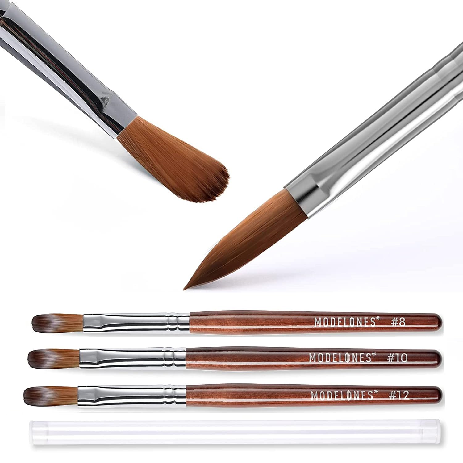 Modelones pinceau akrylique Kolinsky taille 8 pour une application précise sur ongles