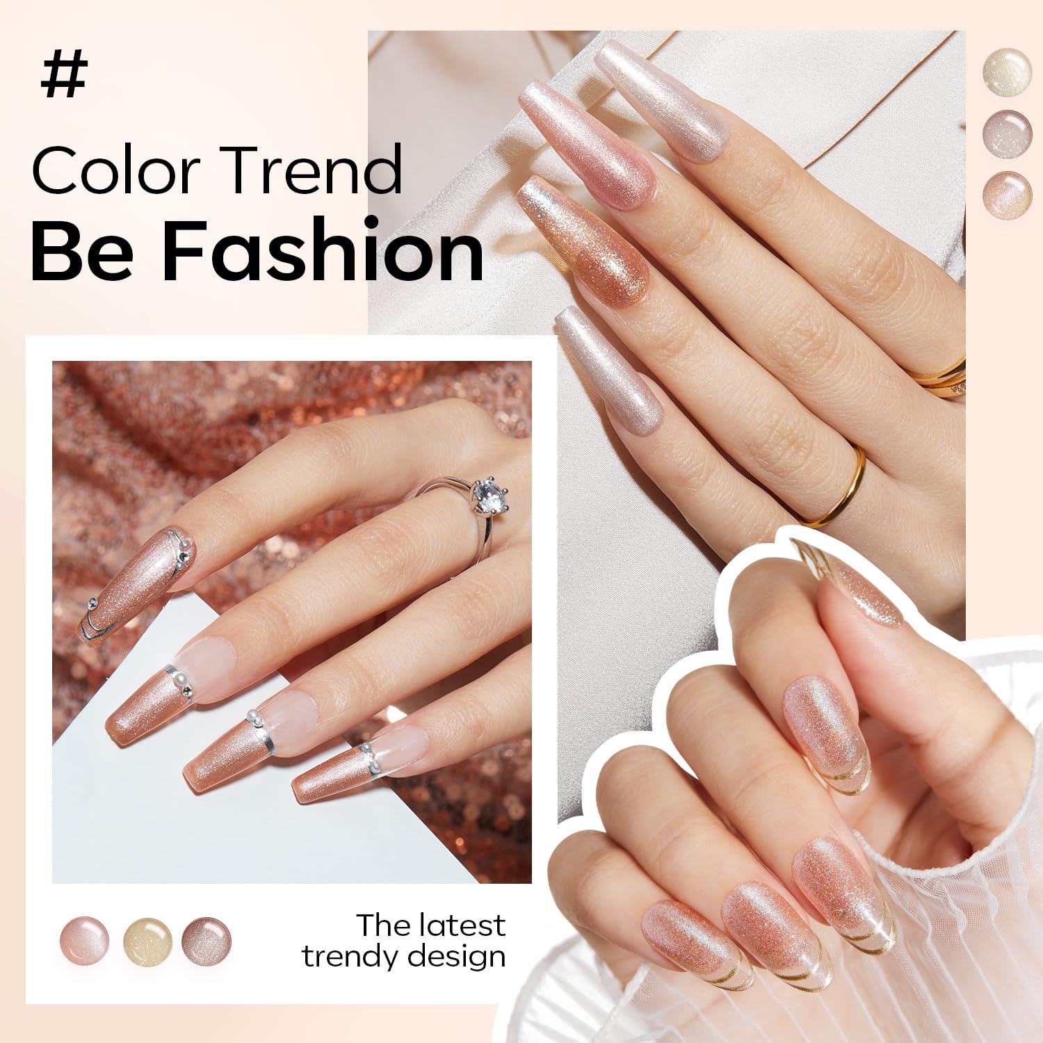 Modelones pinceau d'application fluide pour vernis nude et paillettes.