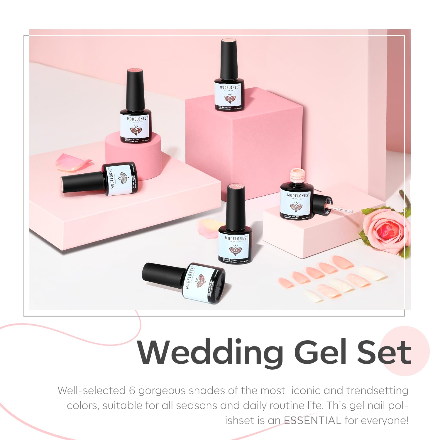 Modelones pinceau vernis gel, application lisse et fluide.