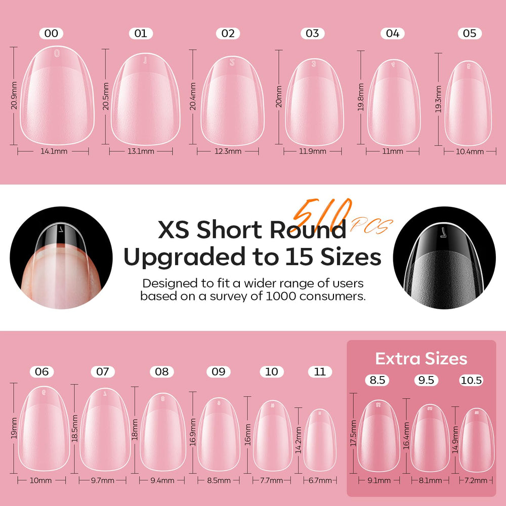 Modelones plaques ongles short oval 15 tailles pour ajustement précis