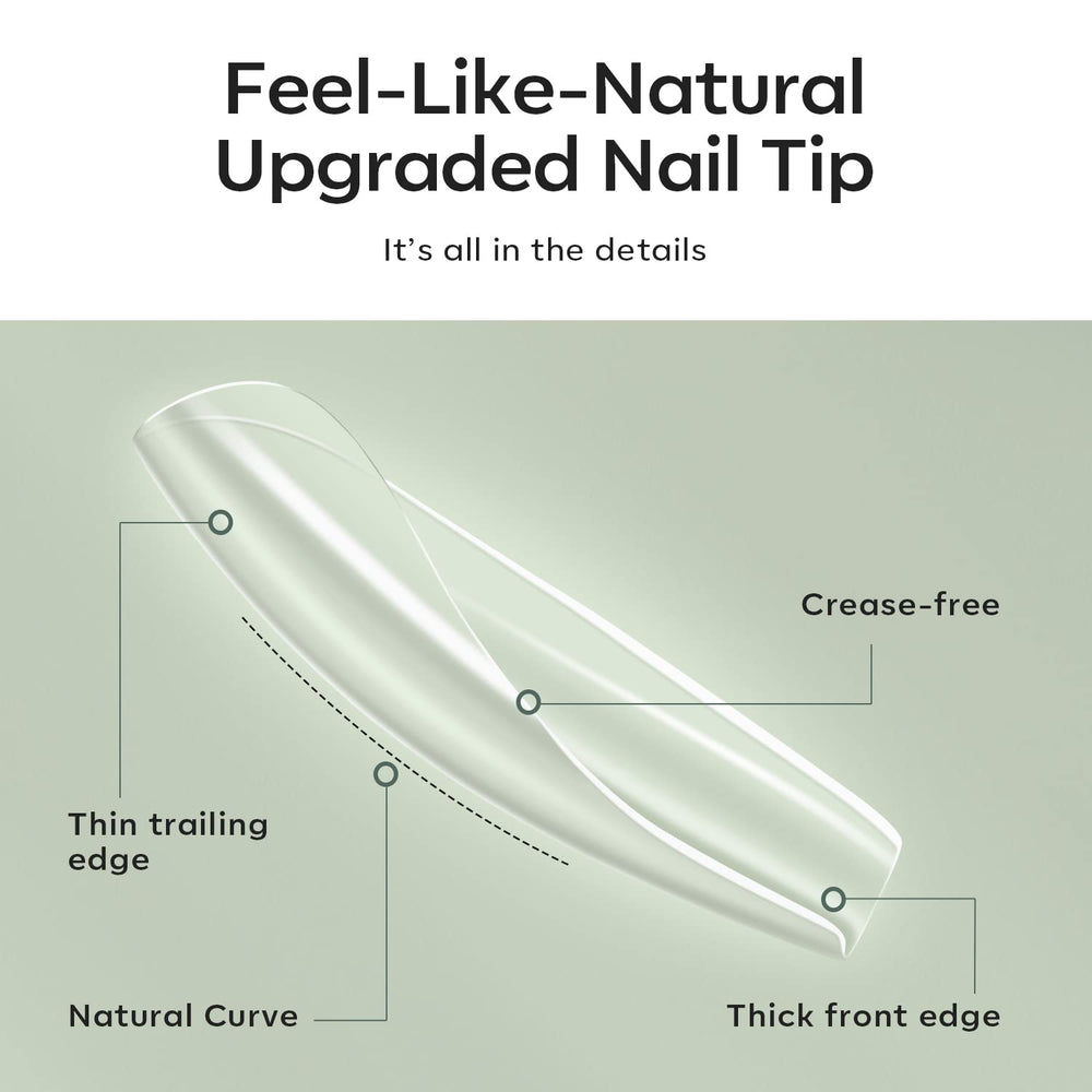 Modelones pointes ongles coffin transparent préformes, application facile et fiable.
