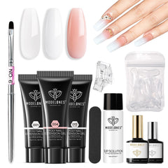 Modelones poly gel kit complete set for easy at-home manicure.