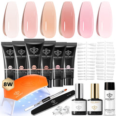 Modelones poly gel nail kit with six colors for versatile home manicures