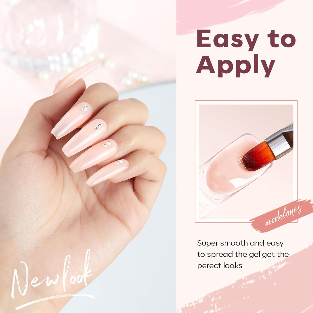 Modelones nude jelly gel for subtle, elegant nails