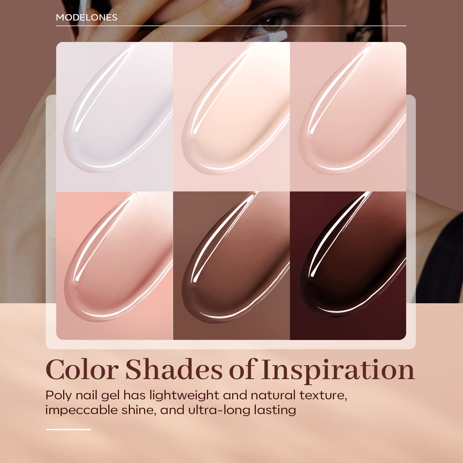 Modelones poly nail gel color palette ready for quick DIY designs.