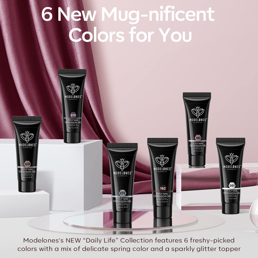 Modelones poly nail gel set application demonstration for at-home DIY
