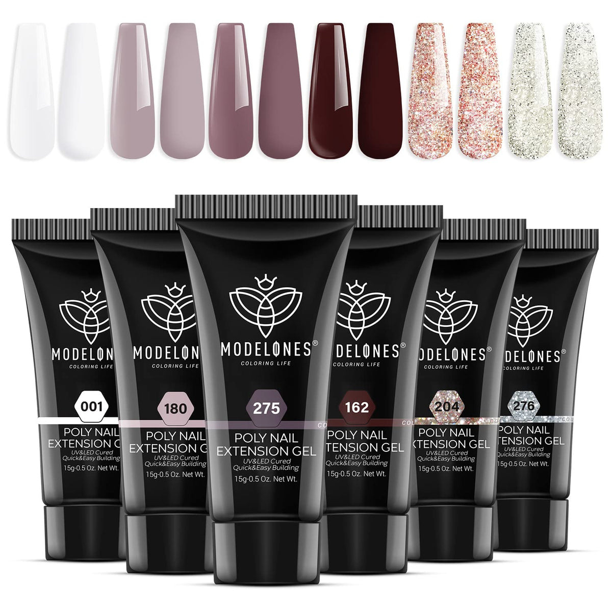 Modelones poly nail gel set burgundy red for long-lasting elegance