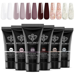 Modelones poly nail gel set burgundy red for long-lasting elegance
