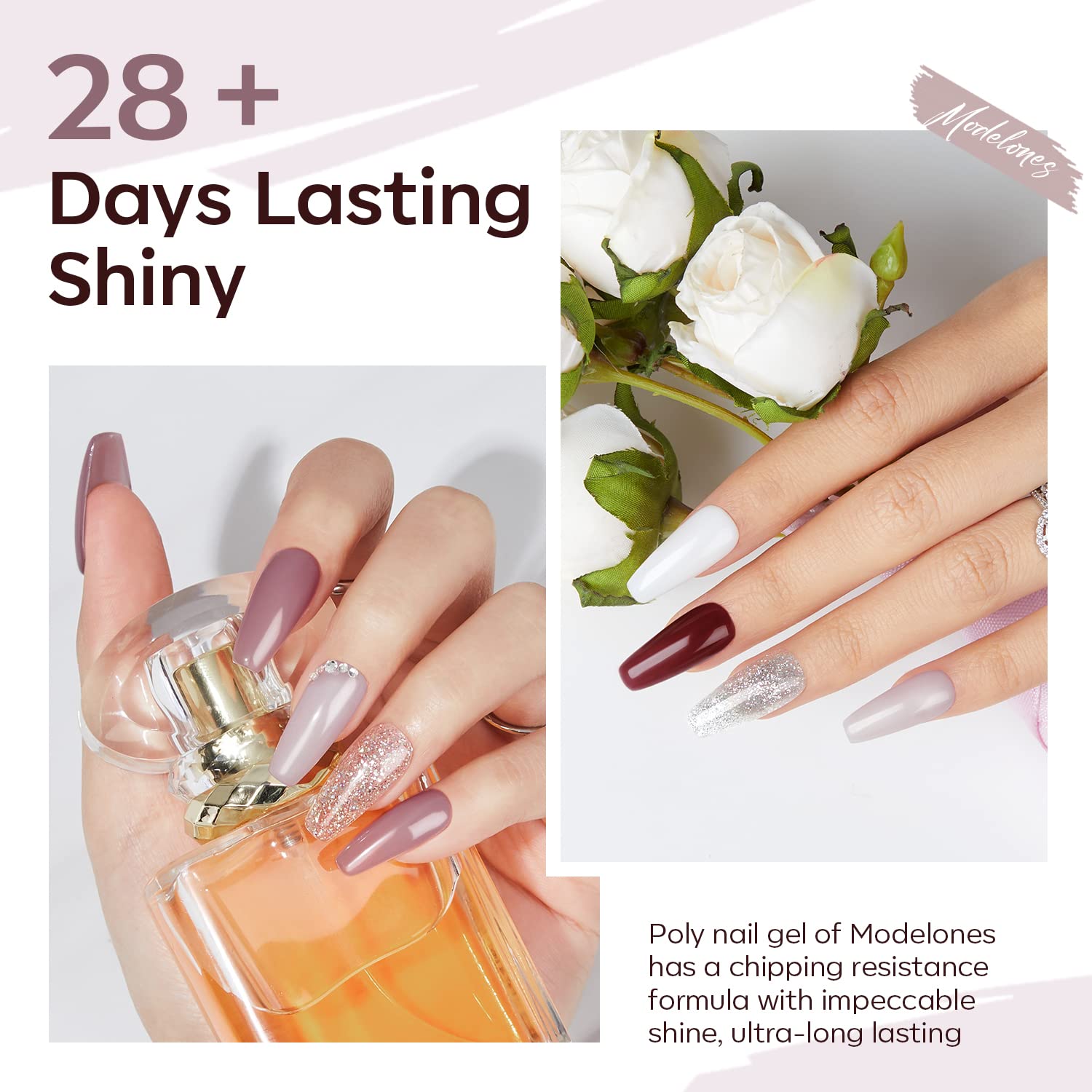 Modelones poly nail gel set grey ash for chic neutral nails