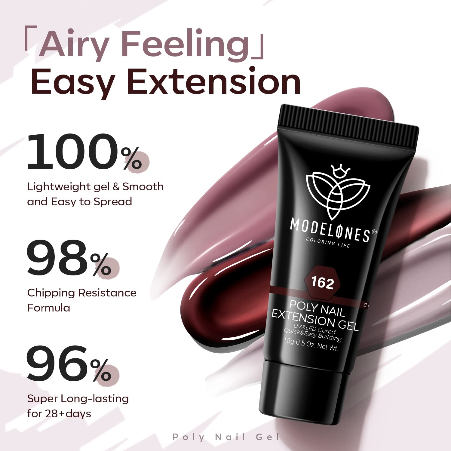 Modelones poly nail gel set nude cream for natural-looking extensions