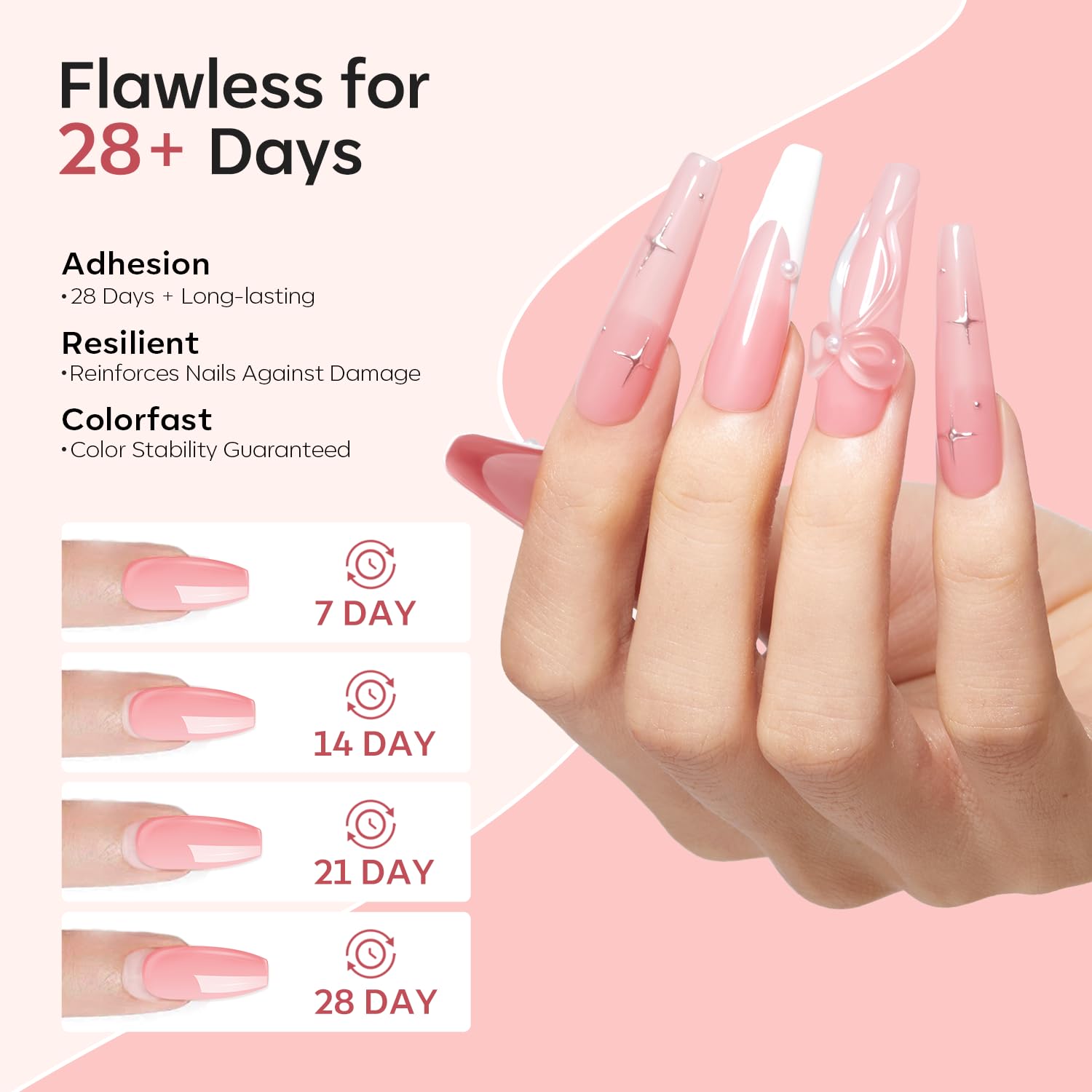 Modelones poudre acrylique rose pour nail art 3D et gravure.