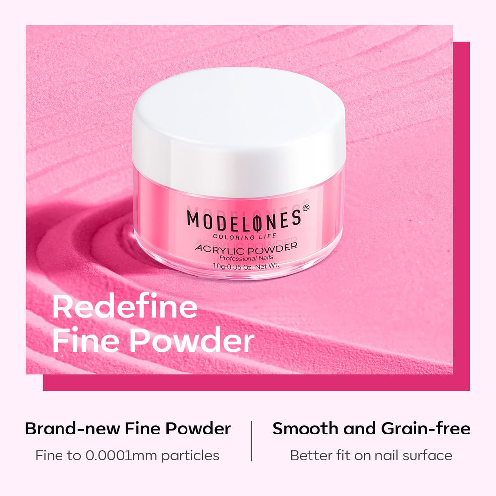 Modelones poudre acrylique soin naturel des ongles, formulation sans toxines.