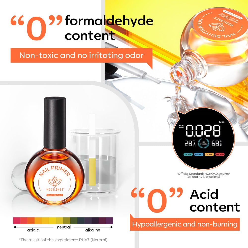 Préparation des ongles Modelones – compatible avec l’acrylique et les extensions.