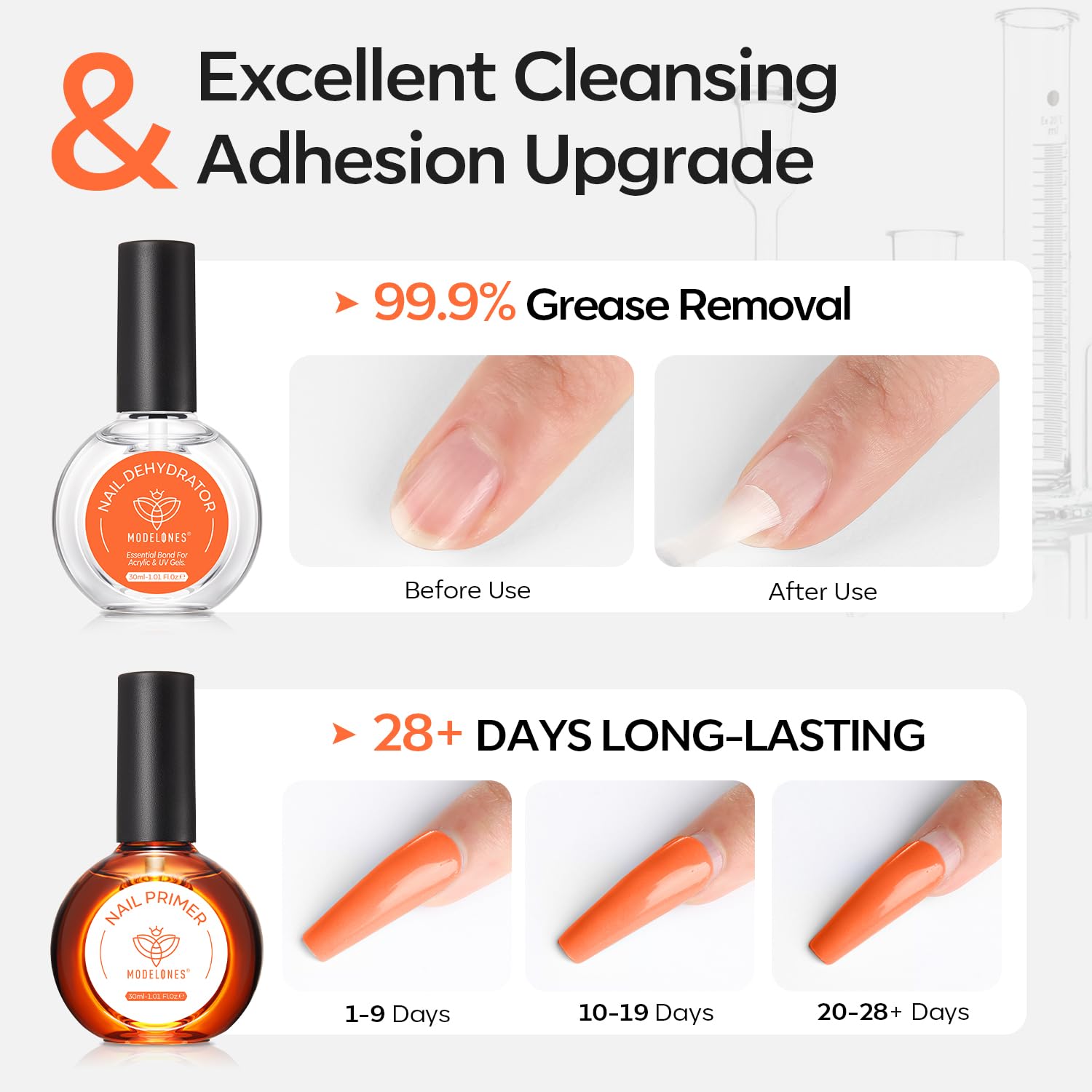 Préparation des ongles avec Modelones – compatible avec les gels pour diverses manucures.