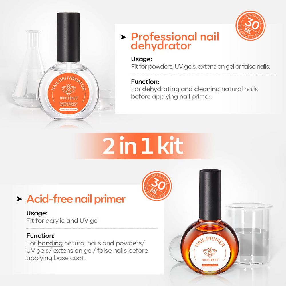 Primer Modelones – application fluide sur l’ongle pour une adhérence renforcée.