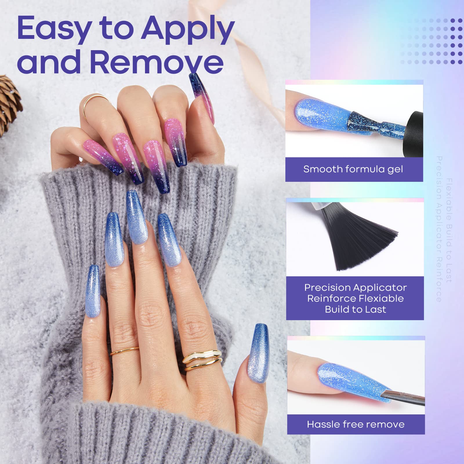 Modelones rendu plus marqué sur ongles longs.