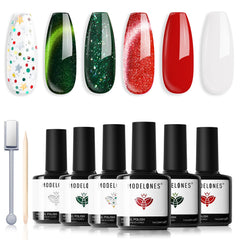 Modelones ensemble vernis gel six couleurs, idéal pour une décoration polyvalente des ongles.