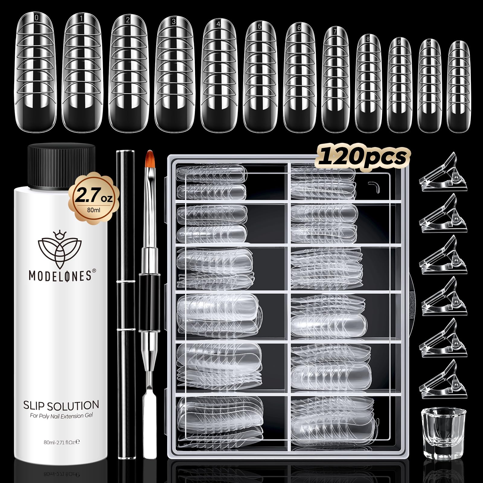 Modelones solution-slip flacon anti-stick facilitant lapplication du gel poly