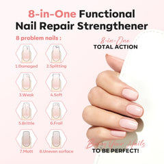 Modelones surface ongle brillante après application, fini lisse et sain.