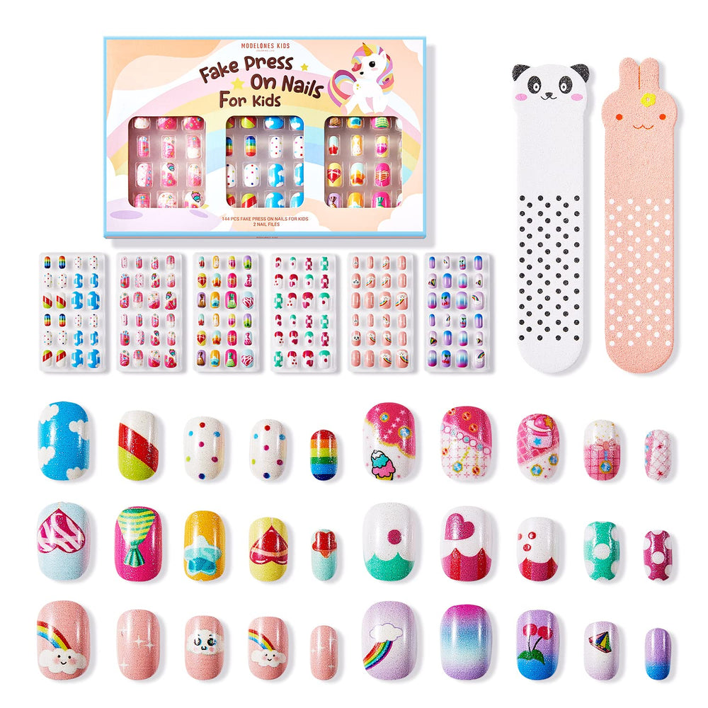 Modelones ongles pour enfants, tailles variées, ajustement facile.
