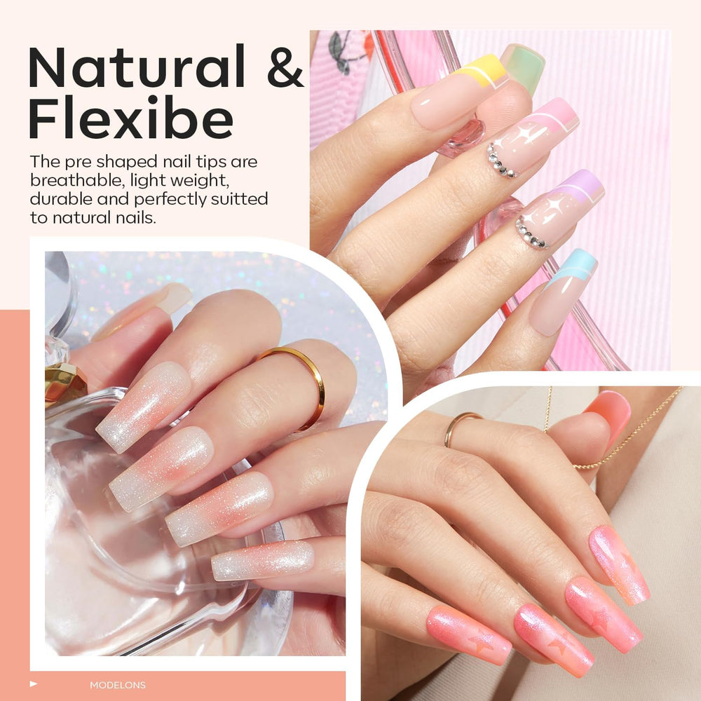 Modelones tips ongles amande moyen texture mate pour adhérence confortable