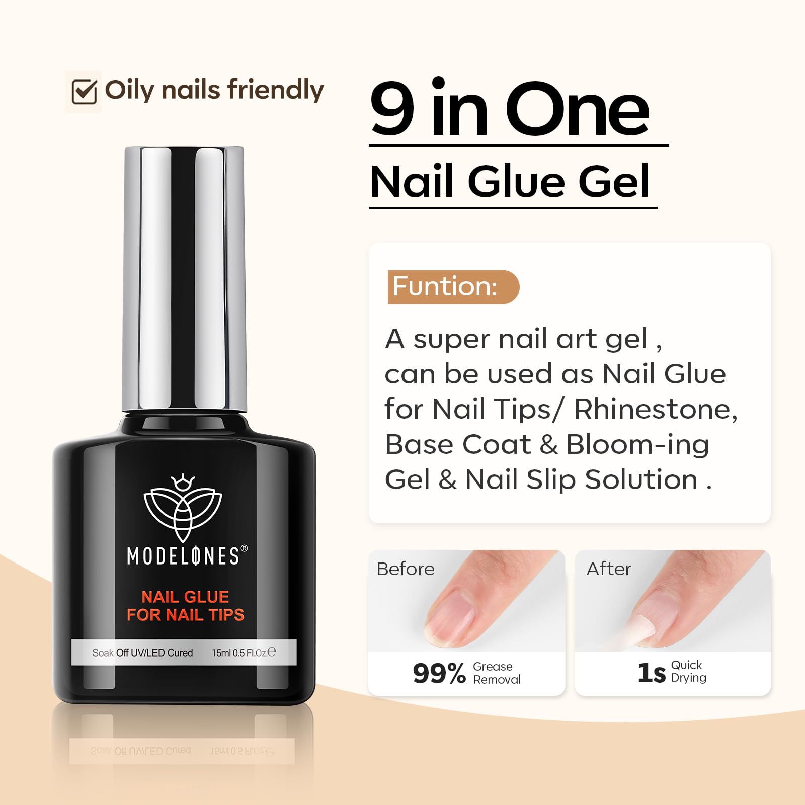 Top coat Modelones: brillance durable.