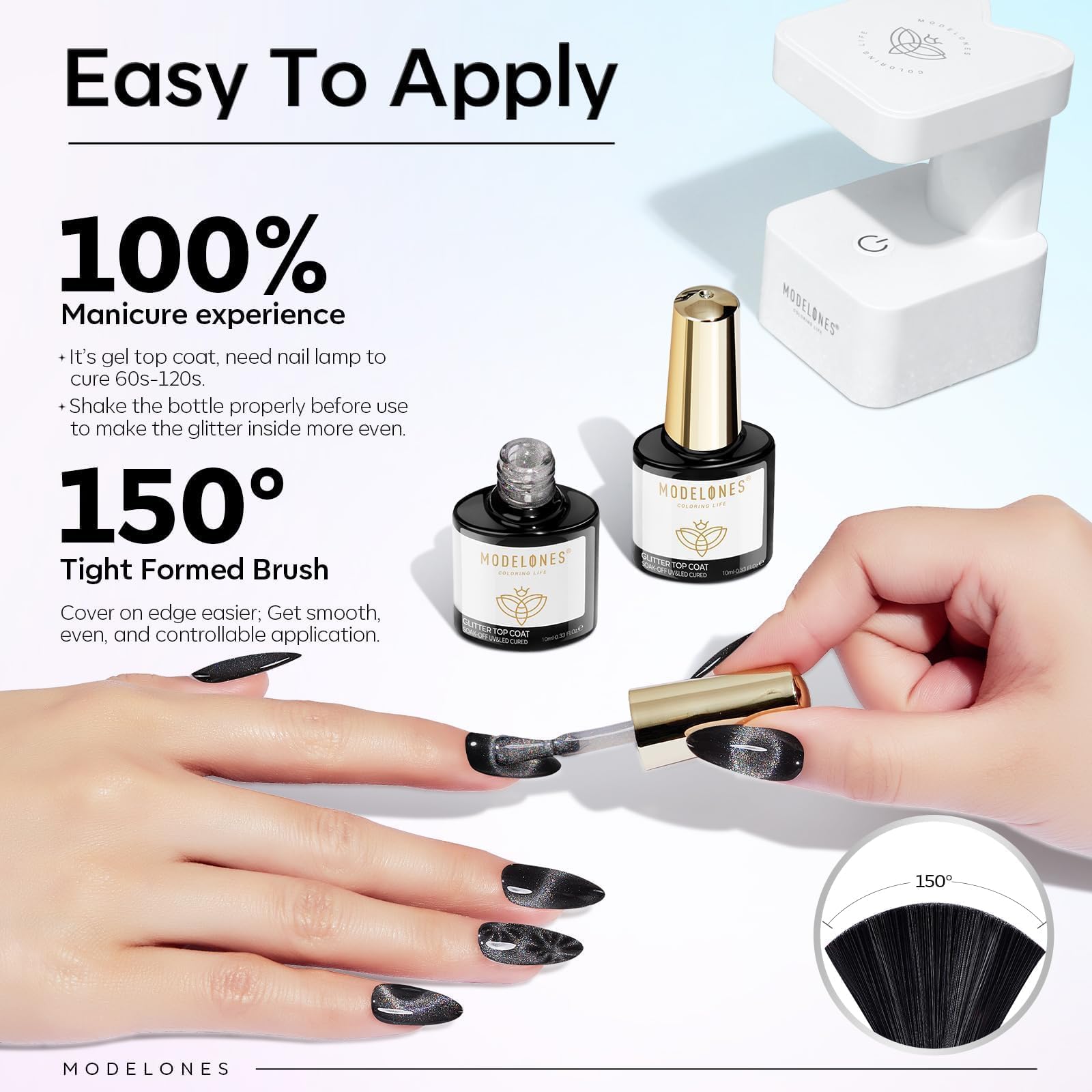 Modelones top coat sans essuyage protège et donne brillance longue durée