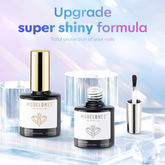 Flacon modèleones top gel 15ml, finition brillante longue tenue.