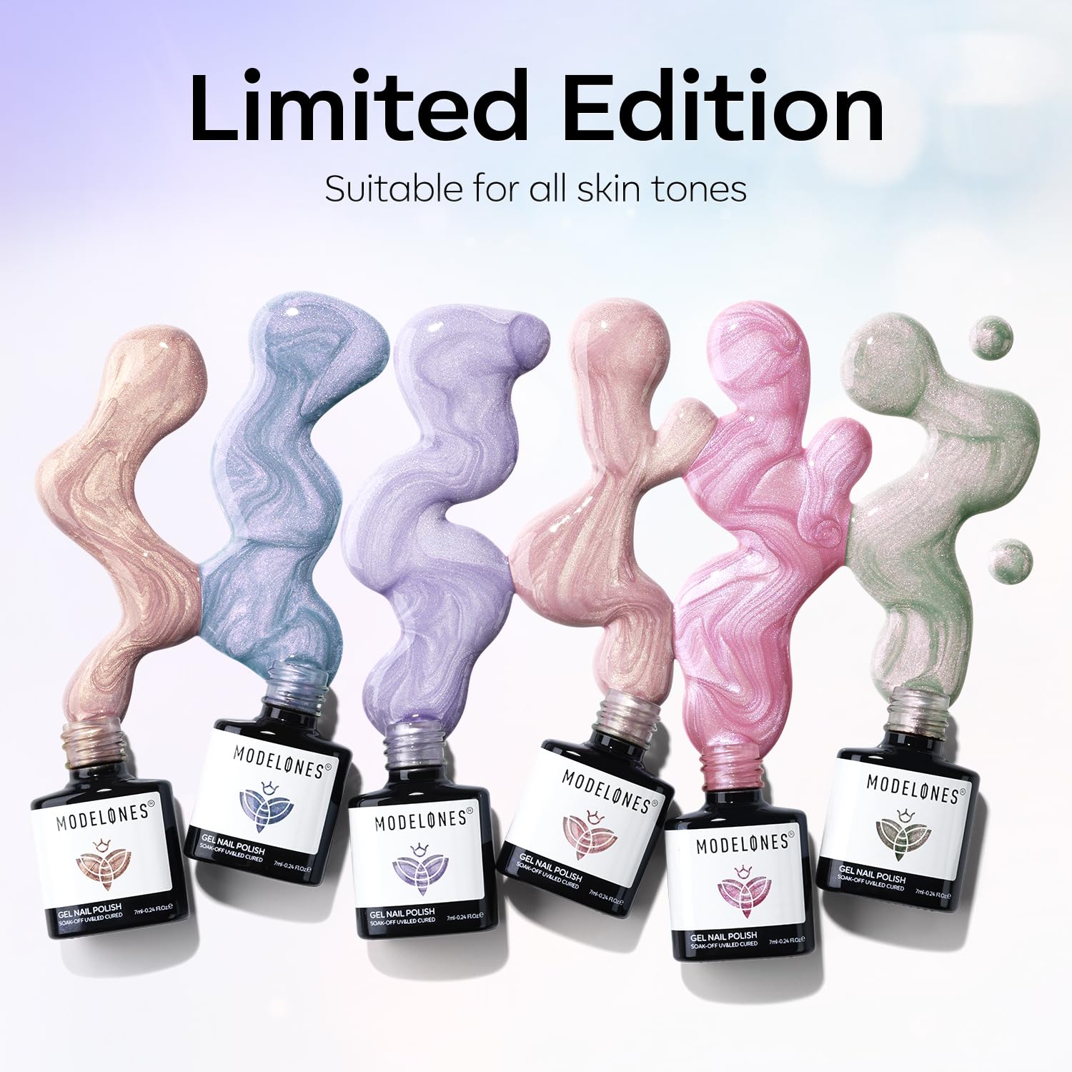 Modelones vernis fil coquille texture scintillante.