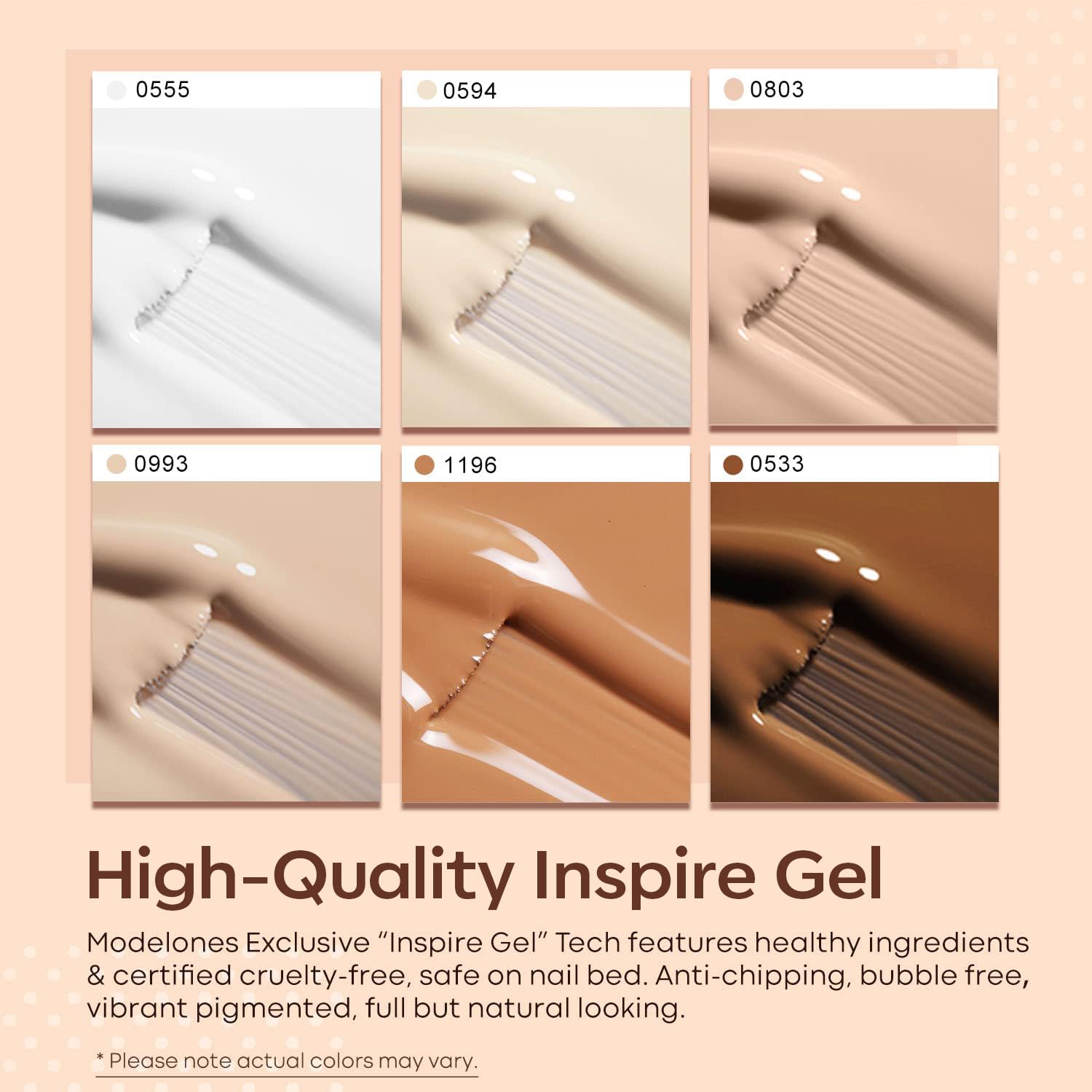 Modelones Gel Vernis beige neutre pour un rendu naturel et polyvalent.