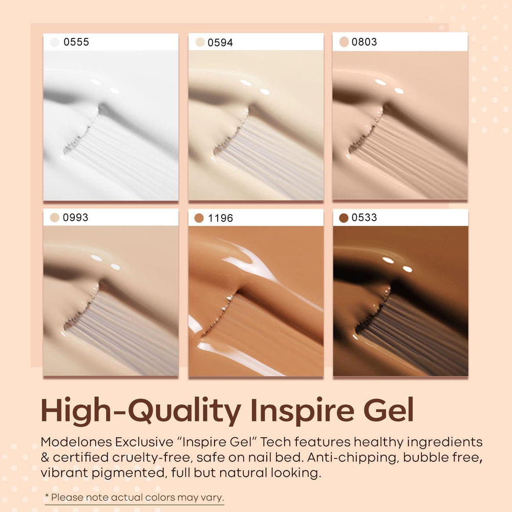 Modelones Gel Vernis beige neutre pour un rendu naturel et polyvalent.