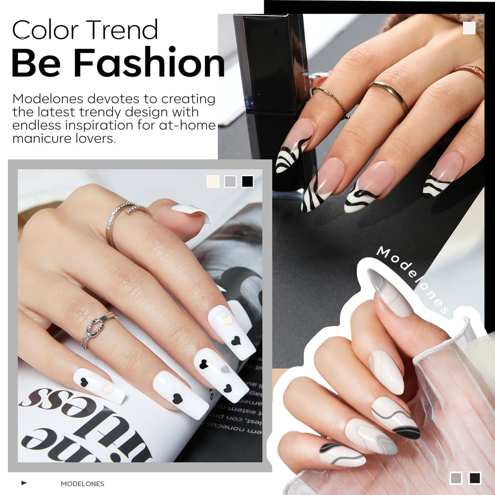 Modelones vernis gel blanc-lait, teinte douce et translucide