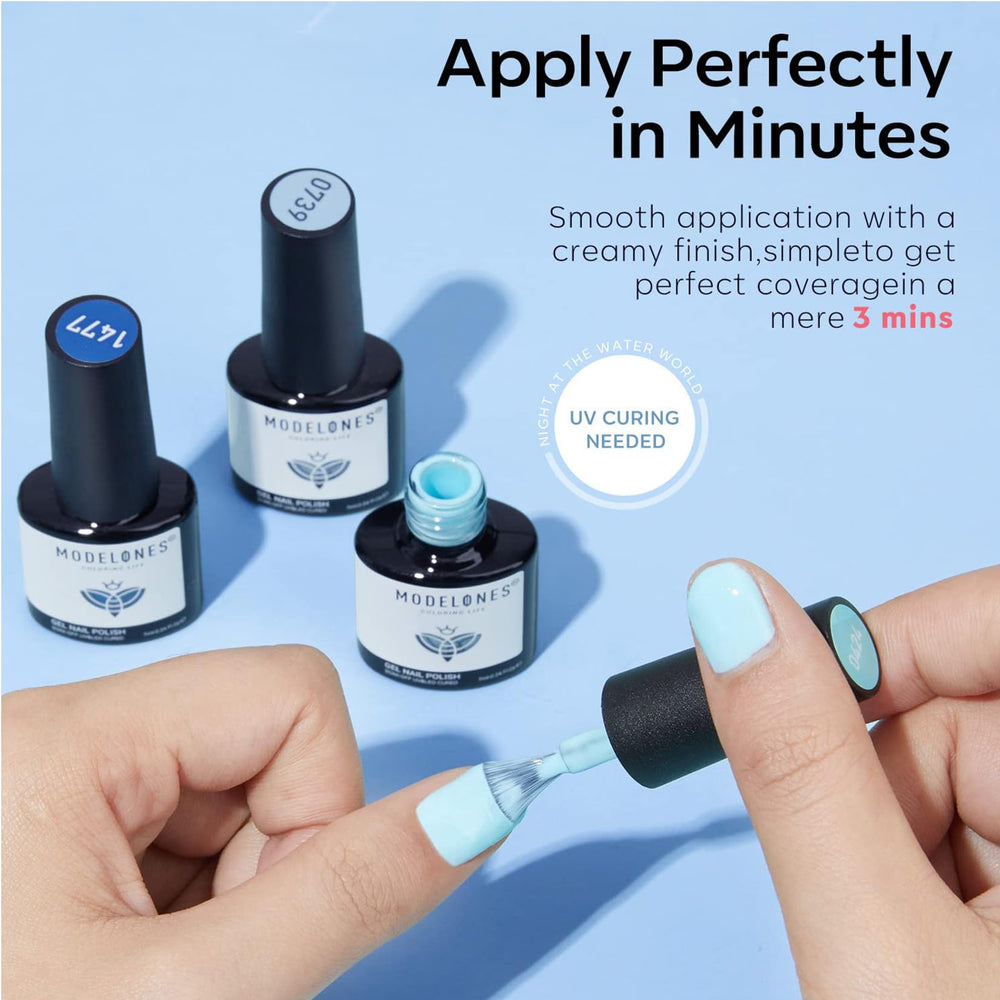 Modelones vernis gel bleu marine résiste mieux au quotidien.
