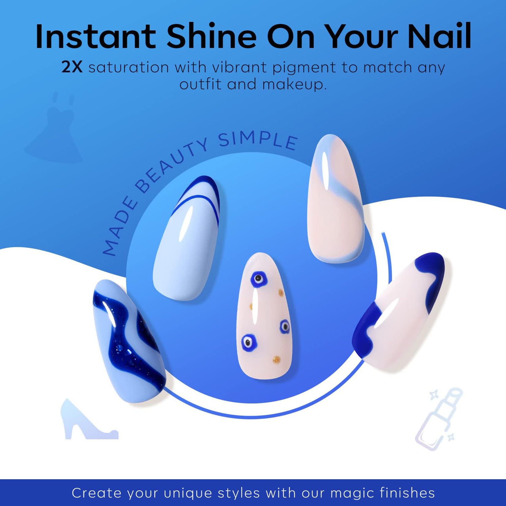 Modelones vernis gel bleu turquoise clair pour des ongles lumineux.