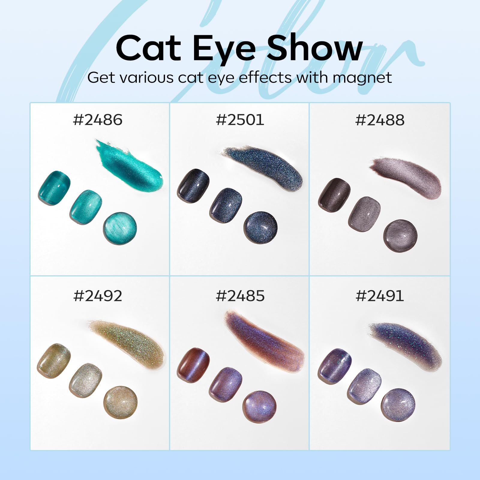 Modelones vernis gel Cat Eye bleu profond pour longue tenue
