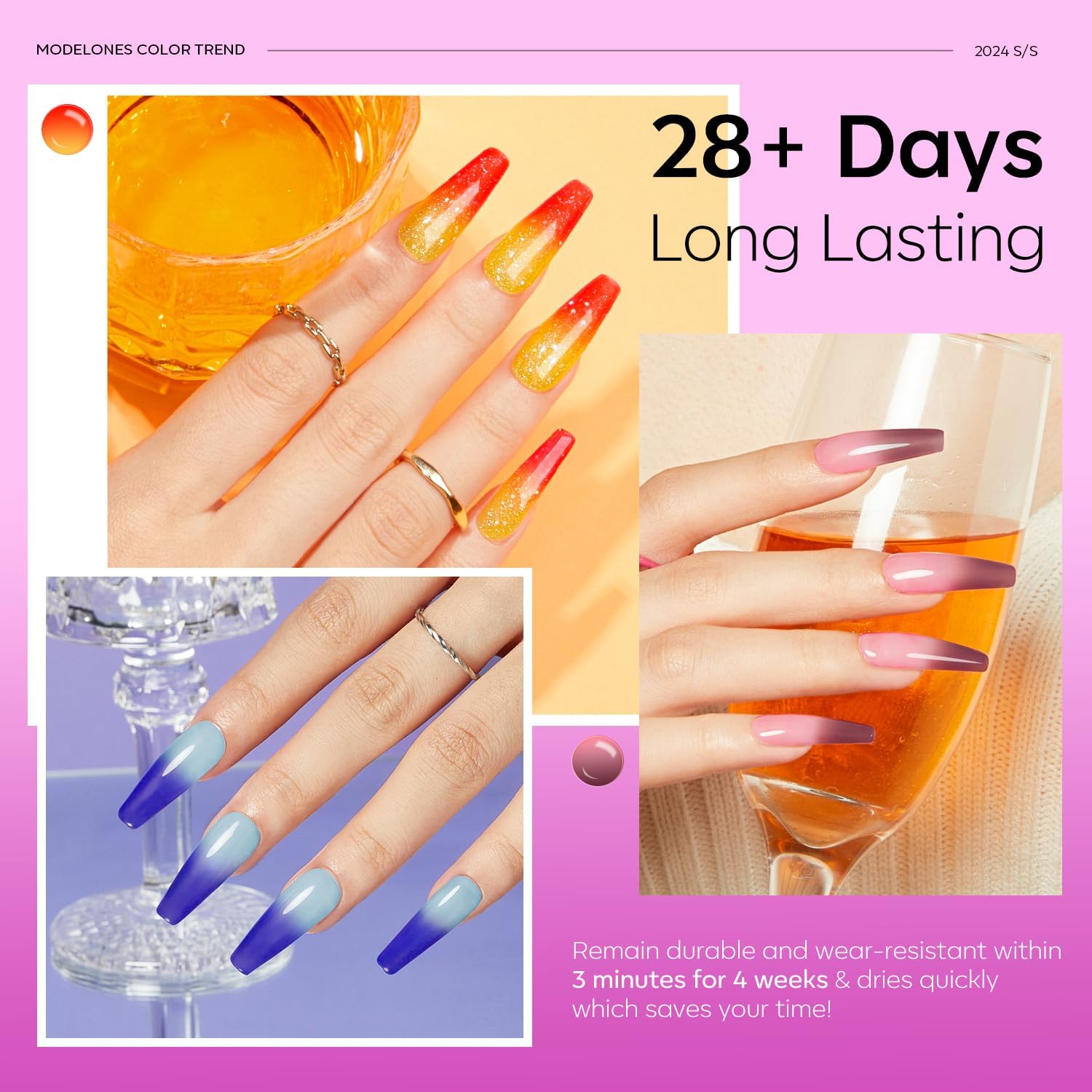 modelones vernis gel change couleur violet, look chic et polyvalent