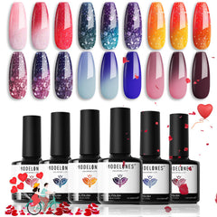Modelones vernis gel changement couleur ensemble de 6 couleurs pour manucure