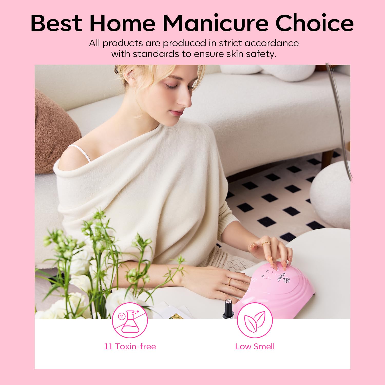 Modelones design art ongles rose, parfait pour décorations personnalisées