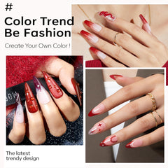 Modelones vernis gel effet œil de chat rouge, profondeur et brillance magnétiques.